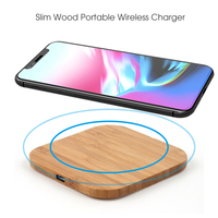 Grosir aksesori ponsel 15w 10w 5w pengisian cepat kayu bambu pengisi daya nirkabel dengan Logo kustom