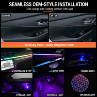 Kit d'éclairage d'ambiance intérieur LED universel pour voiture, à effet cascade dynamique, en acrylique, synchronisation musicale, OEM 12V