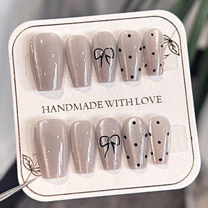 <span class=keywords><strong>Uñas</strong></span> Postizas con <span class=keywords><strong>Relieve</strong></span> <span class=keywords><strong>3D</strong></span> Estilo Francés, Diseño de Mariposa Roja, Sexy, Dulce y Moderno, Estampado de Leopardo, Parches de <span class=keywords><strong>Uñas</strong></span> para Manicura - Product Image 6