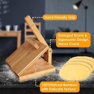 Prensa para Tortillas de Madera de 8 Pulgadas, Máquina para Hacer Tortillas de Bambú para Tortillas Mexicanas Caseras, Roti, Burritos, <span class=keywords><strong>Tacos</strong></span> - Product Image 2