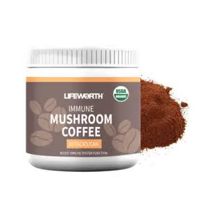 Lifeworth Wholesale Adaptogen Ganoderma Mushroom Coffee Mushroom Instant Lions Mane Coffee Powder Bulk