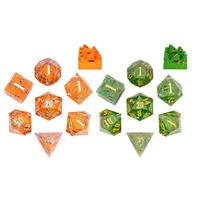 Ensemble de dés polyédriques tranchants en résine pour jeux de rôle, personnalisés, manuels, pour aménagement paysager de terrasse, avec rembourrage en mousse de coton, 7 pièces