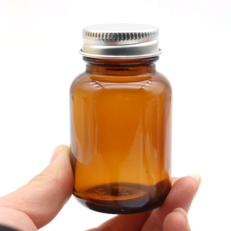 医薬品包装60ml琥珀色ガラス薬薬瓶カプセルヘルスケア薬瓶