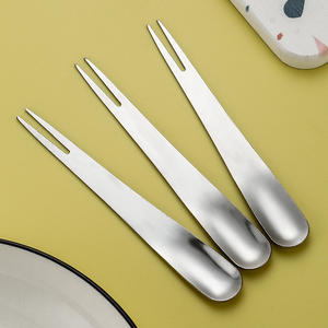 Juego de cuchillos de cuchara y tenedor plateado de acero inoxidable Belair de viaje, doble cabeza 304, cubiertos de lujo con logotipo personalizado - Product Image 2