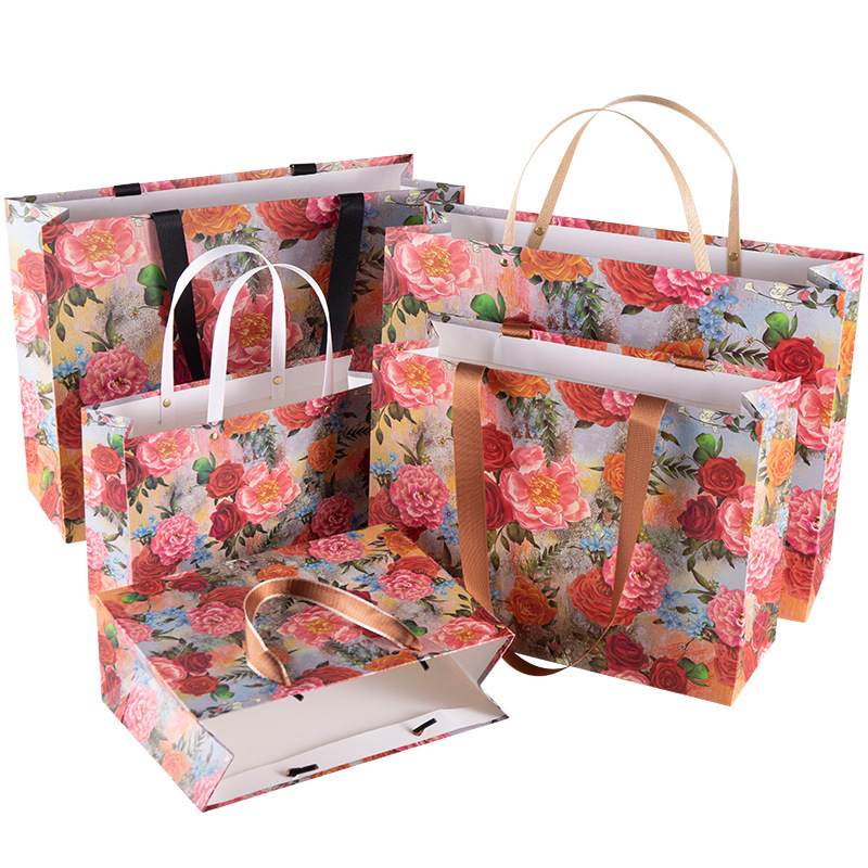 Best Selling Luxury Printing Paper Bag Eco-friendly Foldable Reusable Kraft Paper Bags with Handle