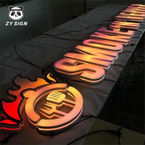 Custom Design 3D RGB LED Illuminated Outdoor <strong>Billboard</strong> Signage For Nightclub Food Truck IP54 Weatherproof Wall/Ground Mountable - Product Image 5