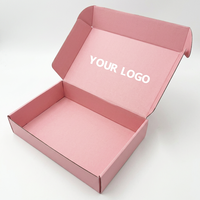 Fabrication de boîtes d'emballage en carton ondulé personnalisées pour l'expédition, avec logo, boîte de colisage rose