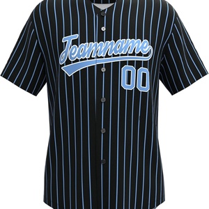 Maillot de baseball avec logo numéroté, chemises boutonnées personnalisées imprimées et brodées, ensembles d'uniformes sportifs unisexes pour adultes, noir et rouge - Product Image 3