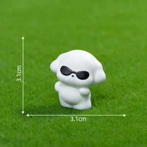 ตุ๊กตาเรซิ่นรูปสุนัขสีขาวน่ารักสไตล์คาวาอี้ขนาดเล็ก ของตกแต่งสำหรับวางบนคอนโซลรถยนต์ โต๊ะทำงาน และสวนเทพนิยาย - Product Image 6