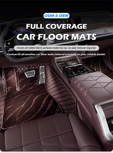 Tapis de voiture haut de gamme, tapis de sol de voiture, antidérapants, imperméables, en cuir, ensemble complet, ajustement universel pour un nettoyage facile et la protection de l'intérieur de la voiture - Product Image 5