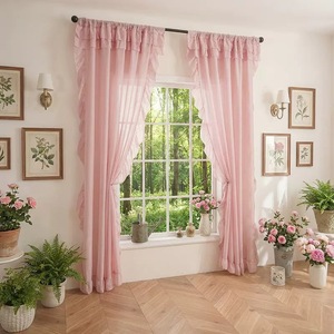 <strong>Sheer</strong> <strong>Curtains</strong>, Factory Direct SalesLight-Permeable &amp; <strong>Opaque</strong> <strong>Sheer</strong> <strong>Curtains</strong> With Ruffled Edge for Balcony &amp; Living Room - Product Image 2
