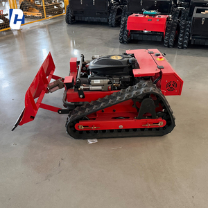 Small Remote-controlled <strong>Lawnmower</strong> with 550mm Cutting Width, Zero-turn Capability, and an Attached Snow <strong>Plow</strong> - Product Image 2