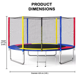 Fabricant de <span class=keywords><strong>trampoline</strong></span> pour enfants bon marché avec filet d'enceinte <span class=keywords><strong>Grand</strong></span> <span class=keywords><strong>trampoline</strong></span> arc-en-ciel pour l'extérieur - Product Image 2