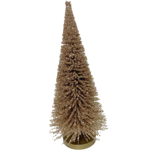 Árbol de Navidad de vidrio DIY de 35 cm, árbol de pino, cepillo para botellas, Papá Noel, nieve, pueblo, casa, decoraciones navideñas - Product Image 5
