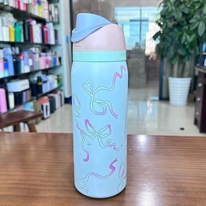 Botella de Agua, Libre de BPA, a Prueba de Fugas, 32 oz, Compatible con Portavasos de Auto, Estilo Color Caramelo - Product Image 4