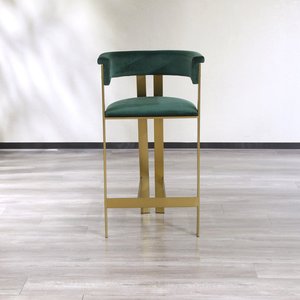 Xinda Furniture Modern Green <strong>Velvet</strong> Fabric Gold Bar <strong>Chair</strong> Home High Bar Restaurant <strong>Cocktail</strong> Stainless Steel Cafe Bar <strong>Chair</strong> - Product Image 3