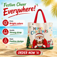 Sac de rangement pour bonbons de Noël personnalisé avec motif Père Noël, imperméable, durable, cadeaux publicitaires, sac en toile