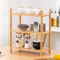 Organisateur de comptoir en bambou multicouche moderne, étagère de bureau à domicile, étagère de rangement de cuisine pour épices