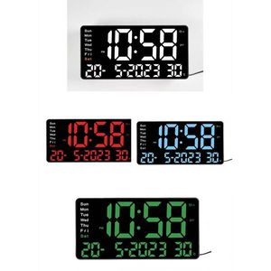 <b>Digital</b> Wall <b>Clock</b> Large Display Led Alarm <b>Clock</b> With Temperature And Calendar For Home Office Bedroom - Product Image 1
