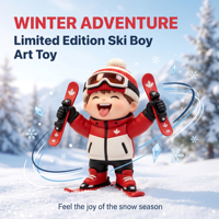 Juguete de Vinilo Personalizado Weimeitoy con Personaje de Esquí Kawaii, Ecológico, Escala 1/60, Unisex, Adorno Decorativo para Deportes de Invierno