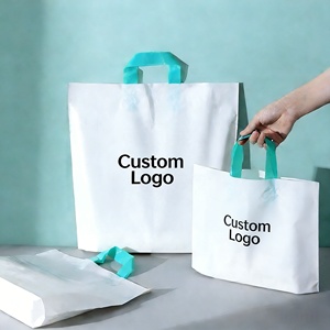 Eco-Friendly Durable PE Plastic Tote Bags with Custom Printing for Promotional Clothing Shoes Cosmetics Shopping