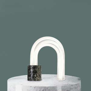 Nordic Postmodern Creative Glass <b>Table</b> Lamp <b>Minimalist</b> Arched <b>Bedside</b> for Living Room and Bedroom Showroom Designer Product - Product Image 1
