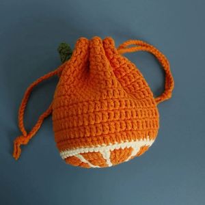 Bolso de mano de ganchillo hecho a mano con cordón naranja, estilo sencillo, para niñas, Navidad, negocios, bolso de cordón naranja feo, en stock - Product Image 2