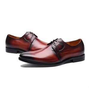 Short Heel <b>Classy</b> Formal Oxford Men Genuine Leather Dress Shoes - Product Image 5