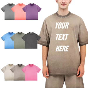 Camiseta Oversize de Algodón para Hombre, 100% Algodón Tejido, Corte Holgado, Estilo Urbano, Casual, Básica - Product Image 1