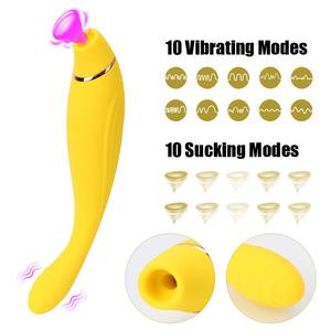 Vibromasseur rechargeable pour point G avec 10 vibrations de succion Stimulation du clitoris Stimulateur de clitoris Massage Stick vibrateur AV pour <span class=keywords><strong>femmes</strong></span> - Product Image 2