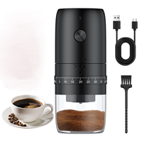 Moulin à café électrique conique en céramique portable à 40 vitesses réglables avec fonction d'arrêt automatique et brosse de nettoyage