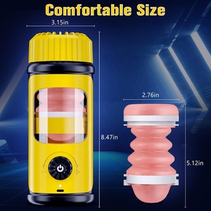 Masturbateur masculin automatique Sex Toys pour hommes Masturbateurs mains libres Chauffage Pénis Pompe Stroker 3D Texturé Poussée tasse orale - Product Image 4