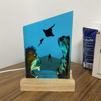 Sculpture en résine Océan, Pêcheur de poissons diables, Artisanat artistique de dessin animé, Décoration d'intérieur, Veilleuse, Cadeau de festival