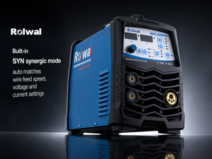 Machine à souder <span class=keywords><strong>MIG</strong></span>/MAG/MMA/LIFT TIG combinée 4 en 1 Rolwal Synergic gaz/sans gaz, portable, état neuf avec interrupteur <span class=keywords><strong>2T</strong></span>/<span class=keywords><strong>4T</strong></span> - Product Image 2