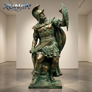 Grande Statua in Bronzo Greco-Romana per Esterni, Raffigurante il Guerriero Ares, Figura Maschile Muscolosa e Corazzata, Decorazione Paesaggistica per Parchi - Product Image 1