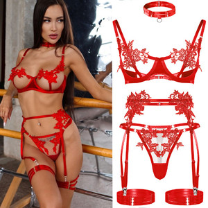 Sujetador de encaje IHOOV Strap <span class=keywords><strong>Bordelle</strong></span> para mujer Traje de lencería de niña de encaje bordado - Product Image 1