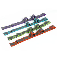 Correa de Yoga con Resistencia Digital, Banda Elástica para Ejercicios de Fitness, 35lbs, 12 Lazos para Pilates