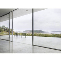 Porte coulissante moderne DEEZON à double vitrage en verre trempé, porte coulissante extérieure en aluminium pour balcon, écologique et durable