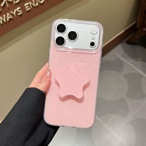 Funda Capa Para <strong>iPhone</strong> 16 15 14 <strong>13</strong> <strong>Pro</strong> <strong>Max</strong> <strong>Carcasas</strong> Glitter Bling Star Stand Holder Macaron Color Phone Cover Case - Product Image 4