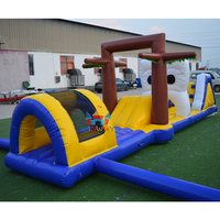 Parcours d'obstacles aquatiques gonflables de qualité commerciale, tunnel aquatique, jeu de défi flottant en PVC pour jeux aquatiques en extérieur