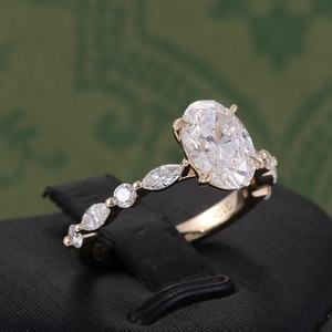 Anillo de Compromiso de Diamante de Laboratorio con Certificado IGI, Corte Ovalado, Diamante Cultivado en Laboratorio, Oro Real de 10K, DEF VVS, Nuevas Llegadas, Stock al por Mayor - Product Image 5