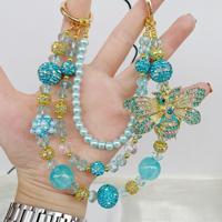 Porte-clés haut de gamme en métal, pendentif pour téléphone portable, anneau porte-clés, porte-clés de voiture, sangle de téléphone portable, pendentif de sac