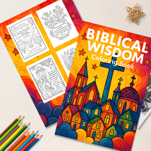 Libro da Colorare con Saggi Biblici, Libro d'Arte a Tema Religioso con Disegni Ispiratori per Adulti, Copertina Morbida, Carta Patinata - Product Image 2