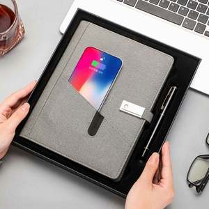 สมุดโน้ตอัจฉริยะพร้อมที่ชาร์จไร้สาย A5 แบบมัลติฟังก์ชั่น ปกหนัง PU สไตล์ธุรกิจ ชุดสมุดบันทึกพร้อมโลโก้สั่งทำพิเศษเพื่อการส่งเสริมการขาย - Product Image 3