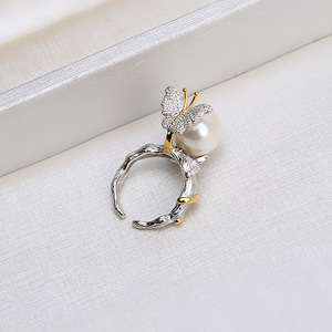 Handmade DIY S925 Silver Pendant Earnail Ring Butterfly <b>Set</b> Empty Stand 1336-Fashionable <b>Pearl</b> <b>Jewelry</b> Accessories - Product Image 4
