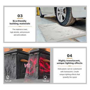 Panel de revestimiento dorado FRP de primera calidad, moderno, ignífugo, resistente al calor para aplicaciones en interiores, hoteles, villas, losa grande - Product Image 6