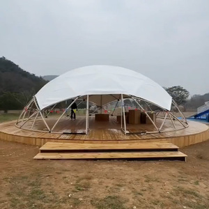 Tente d'hôtel ronde blanche imperméable et résistante au vent pour le camping en plein air avec structure en aluminium, 1 porte, pour usage en resort - Product Image 1