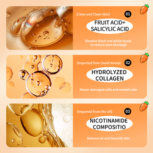 Masque facial moussant bio hydratant au collagène et à la carotte, emballage individuel de voyage, marque privée SADOER, 4g*12 pièces - Product Image 3