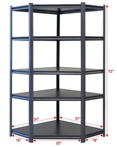 <span class=keywords><strong>Étagère</strong></span> <span class=keywords><strong>d</strong></span>'<span class=keywords><strong>angle</strong></span> extensible à 5 niveaux en métal noir robuste sans boulons pour garage et entrepôt - Product Image 4