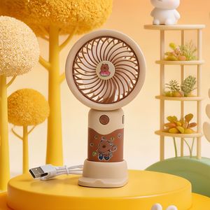 Cartoon Sticker Handheld <b>Fan</b> With <b>Stand</b> 3 Speed Usb Rechargeable Portable Desk <b>Fan</b> For Gift - Product Image 4
